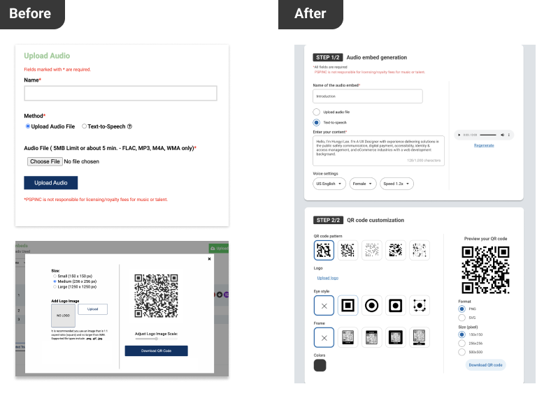 ▲ Merge audio sample generation and QR code customization 