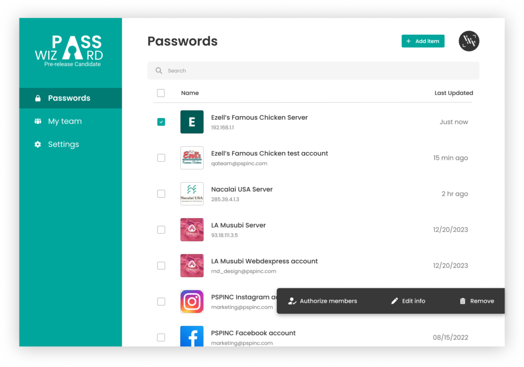 ▲ Admin users' screen